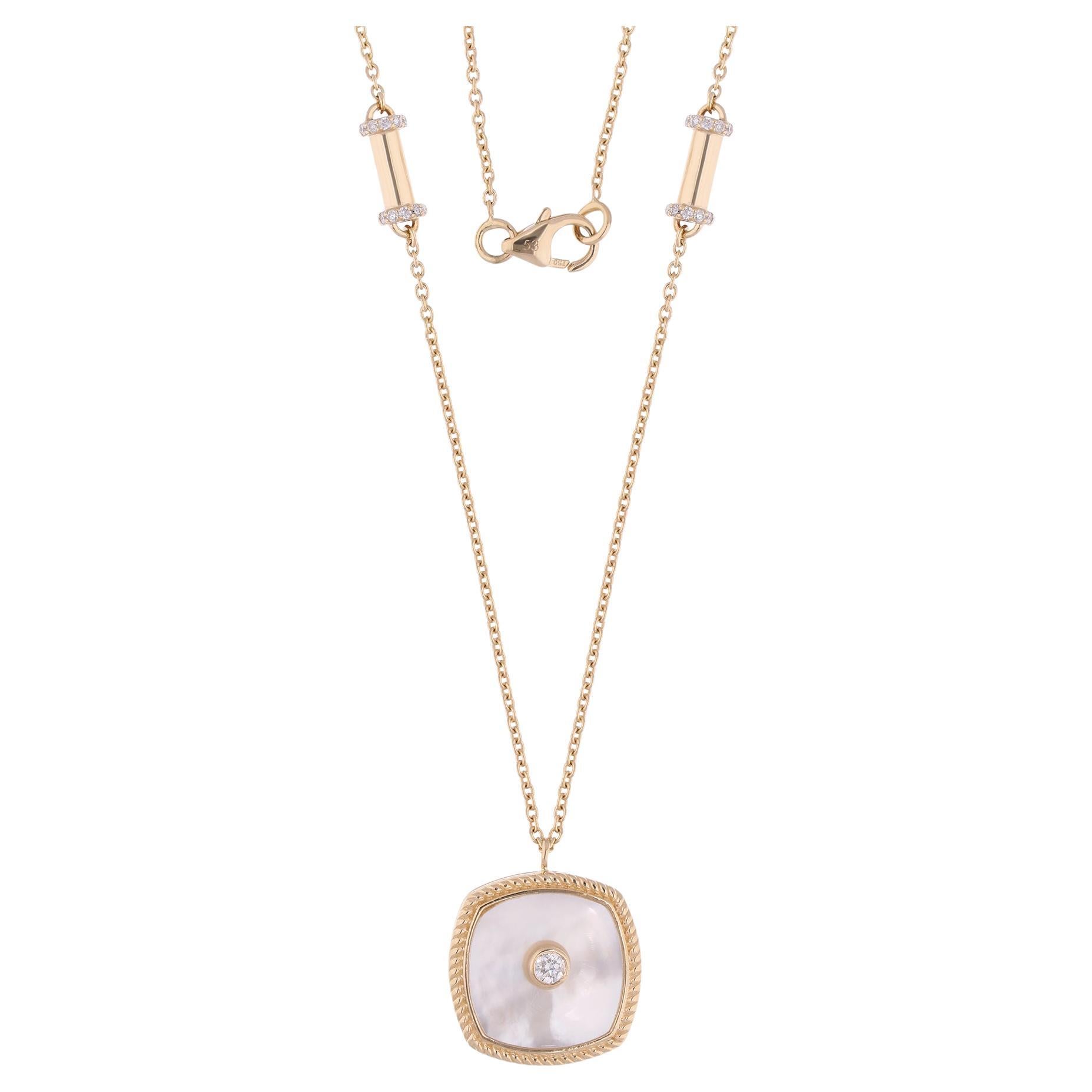 Collana con ciondolo con diamante aureolato Mother Nature in oro giallo 18 carati