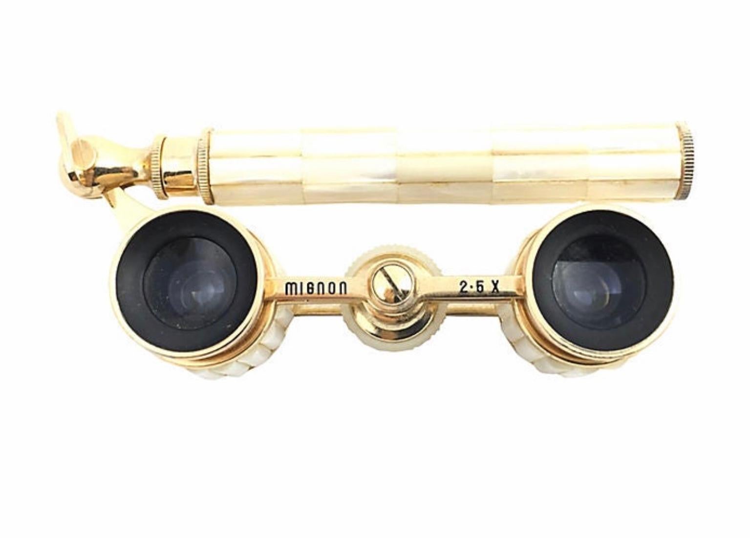 Gold Plate Mother of Pearl Opera Glasses