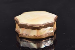 Mother of Pearl or Nacre Box with Bronze Frame, 19th Century