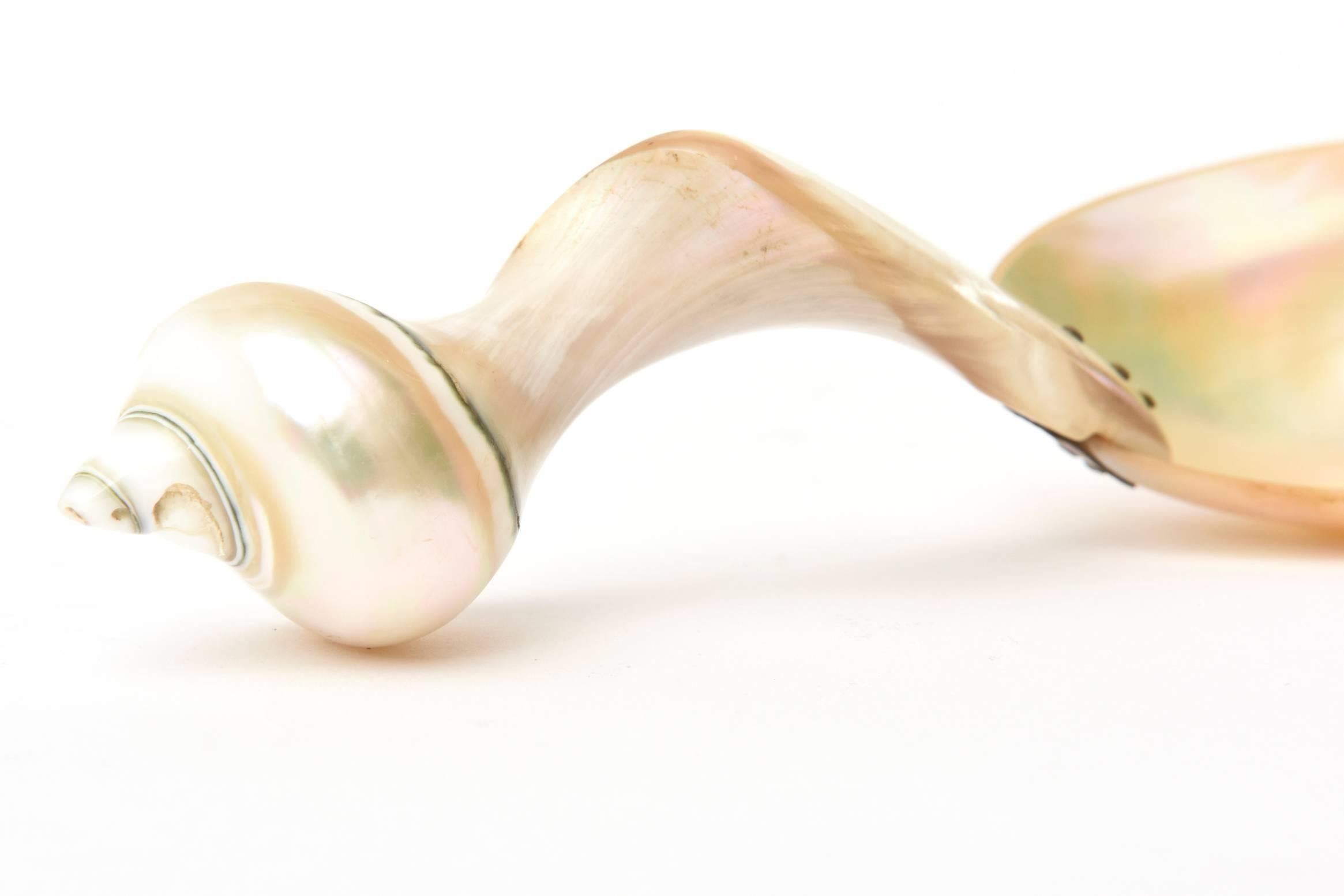 Mother-of-Pearl Mother of Pearl Organic Sculptural Serving Spoon For Sale