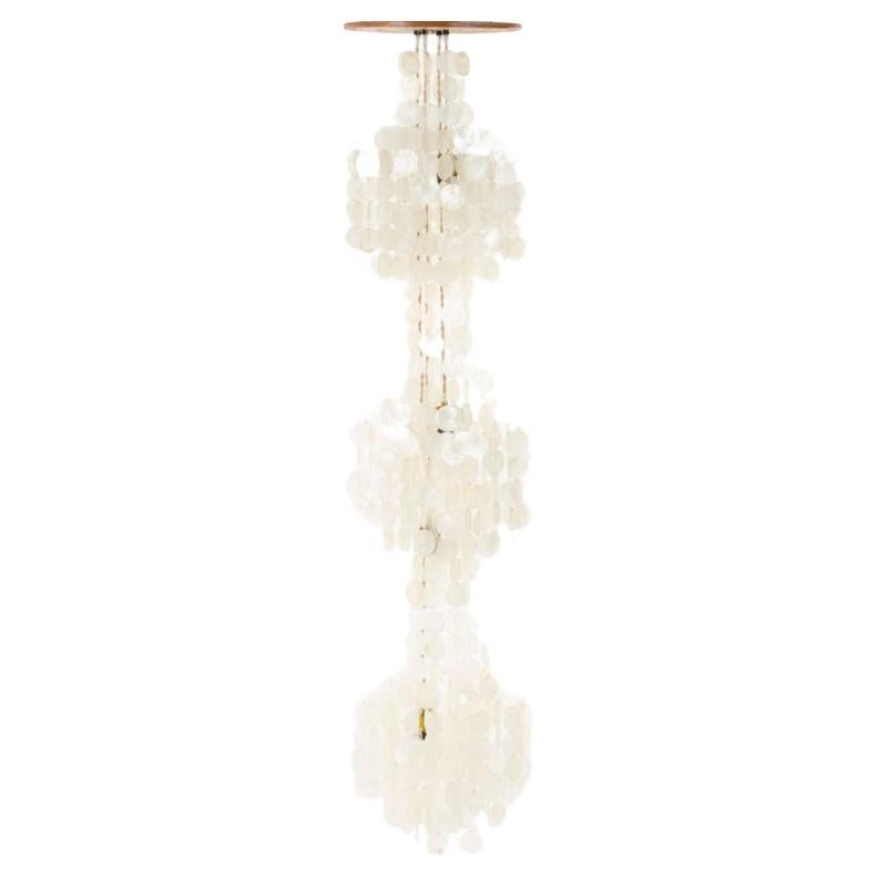 Mother-of-pearl pendant light, 1960s For Sale