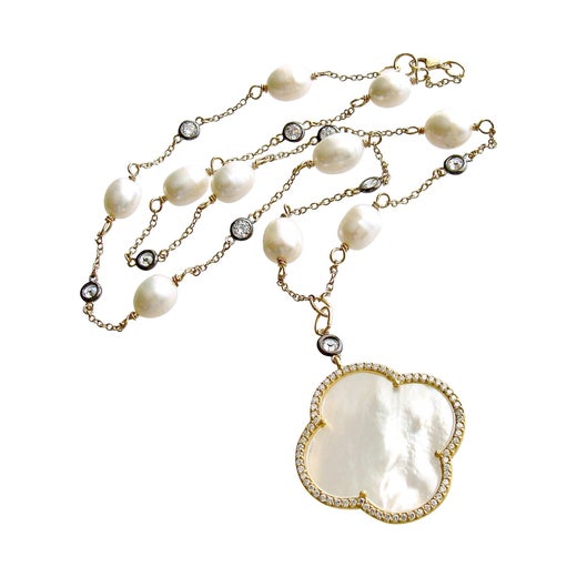 Jewelry Mother Of Pearl Long Quatrefoil Necklace Poshmark