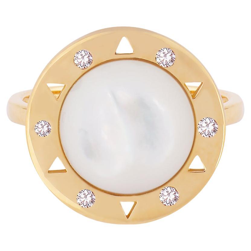 Marco Bicego Lunaria Gold Mother of Pearl Ring at 1stDibs