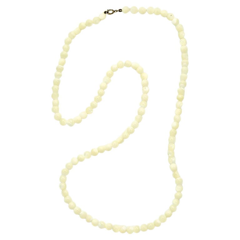 Collier Vintage Perles Peintes Nacrées - Fermoir Argenté, Style Rétro Années 60 - Sans Marque