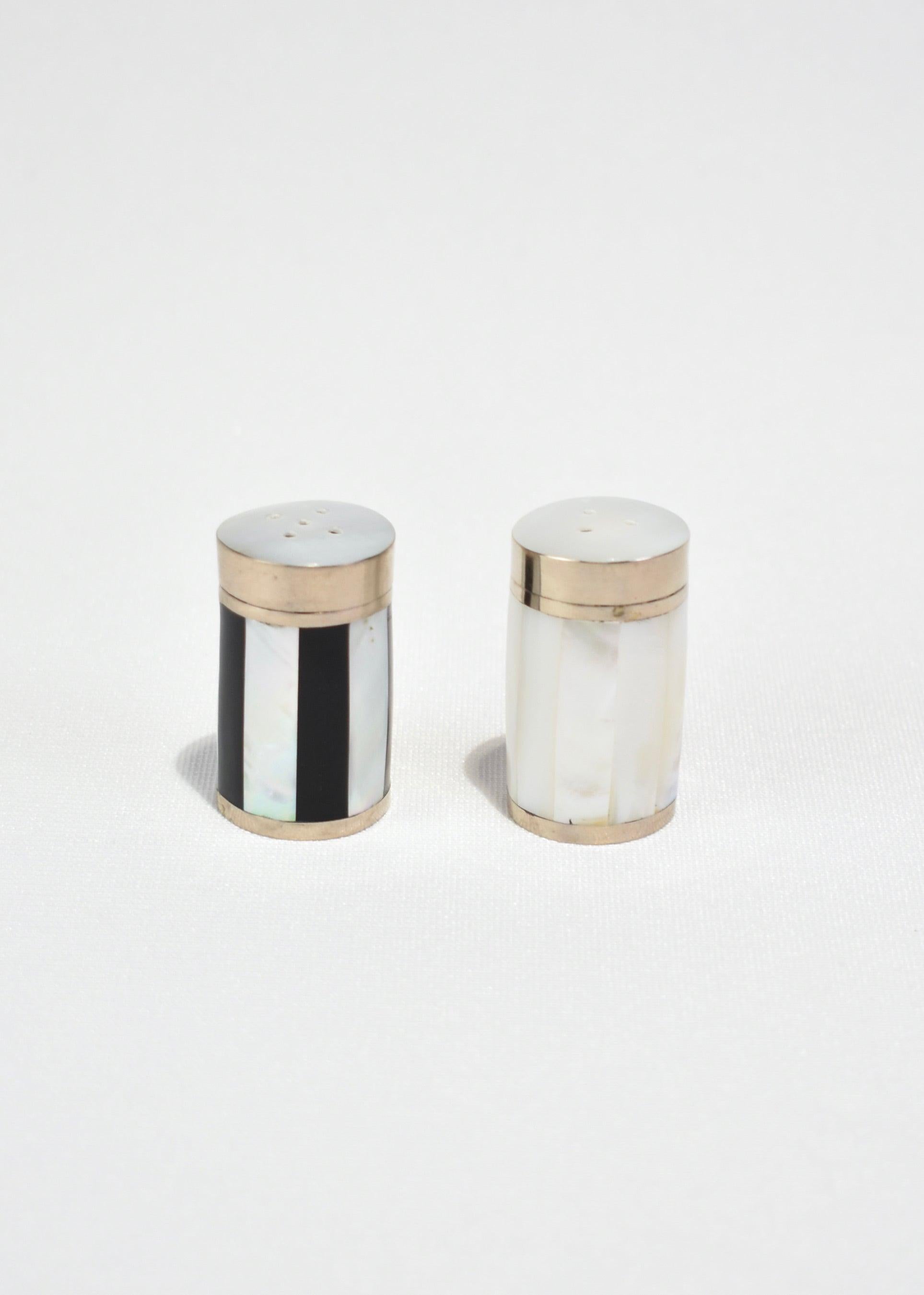 mother of pearl salt and pepper shakers