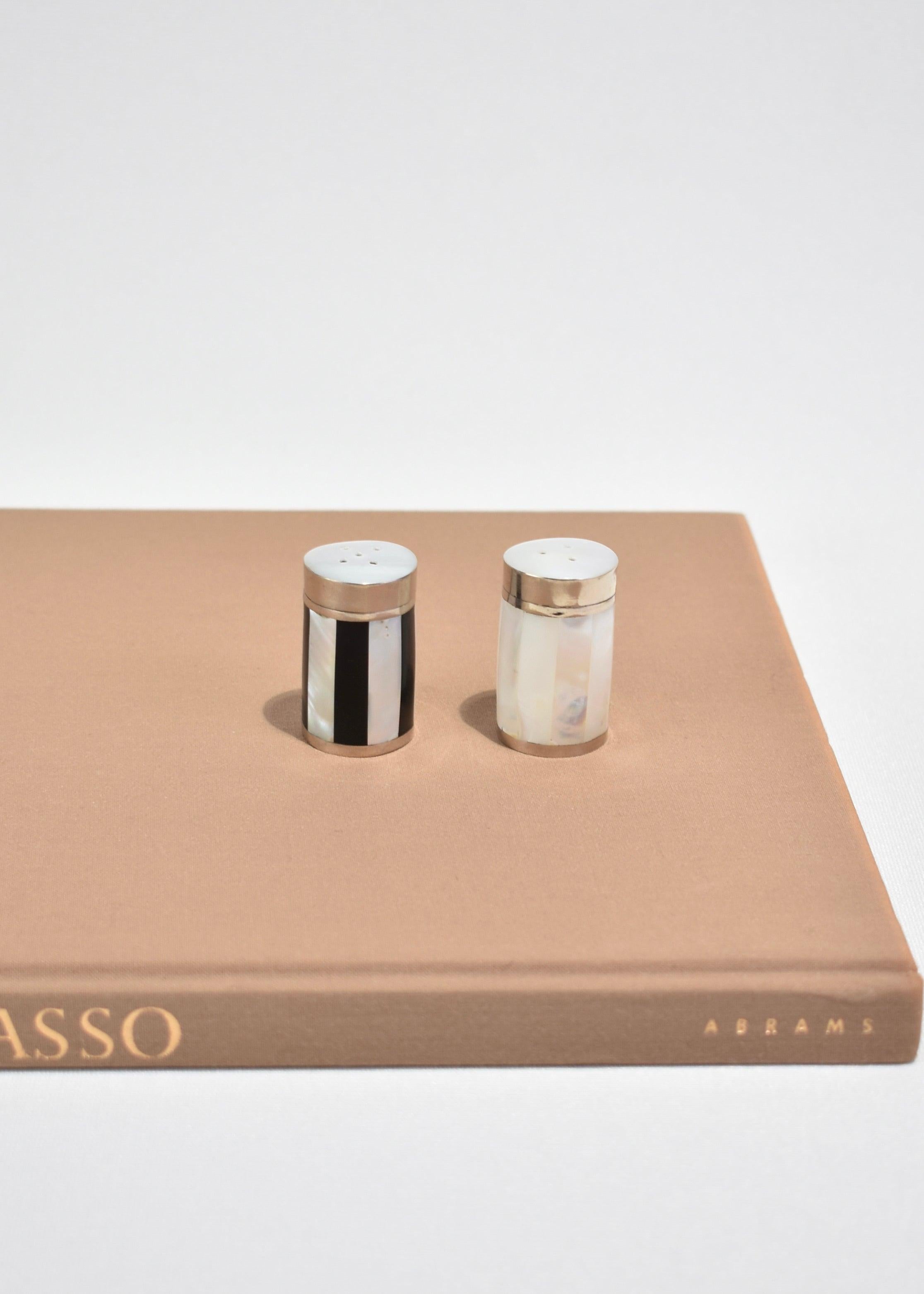 Modern Mother of Pearl Salt & Pepper Shakers