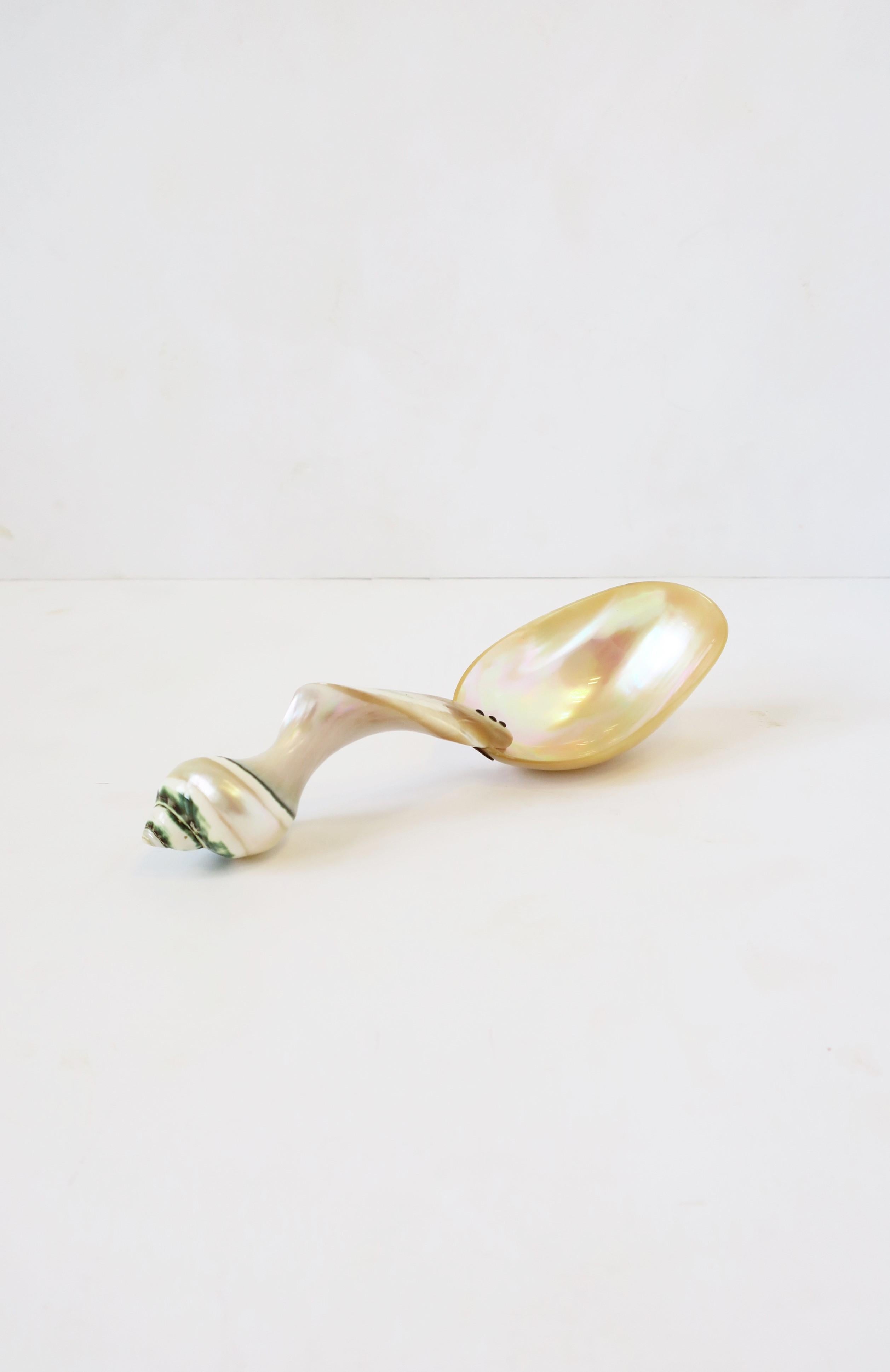Mother of Pearl Seashell Spoon or Caviar Vessel In Good Condition For Sale In New York, NY