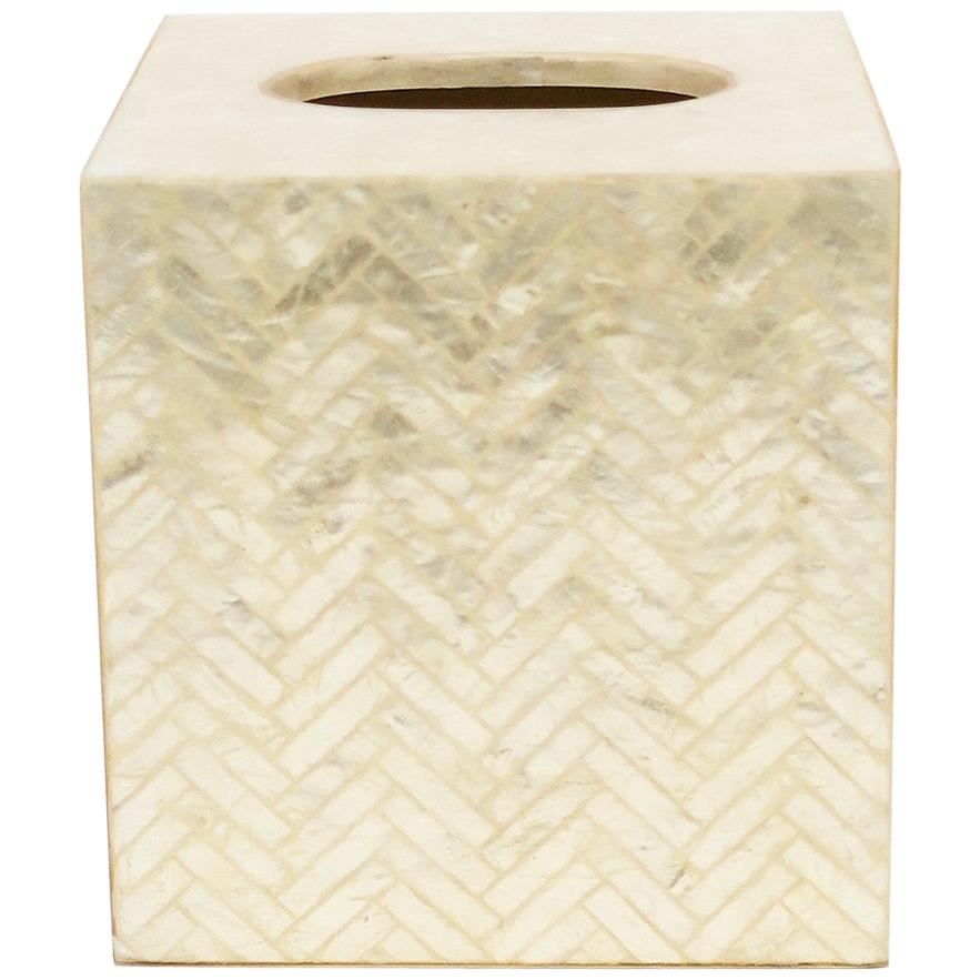 Mother of Pearl Seashell Tissue Box Cover