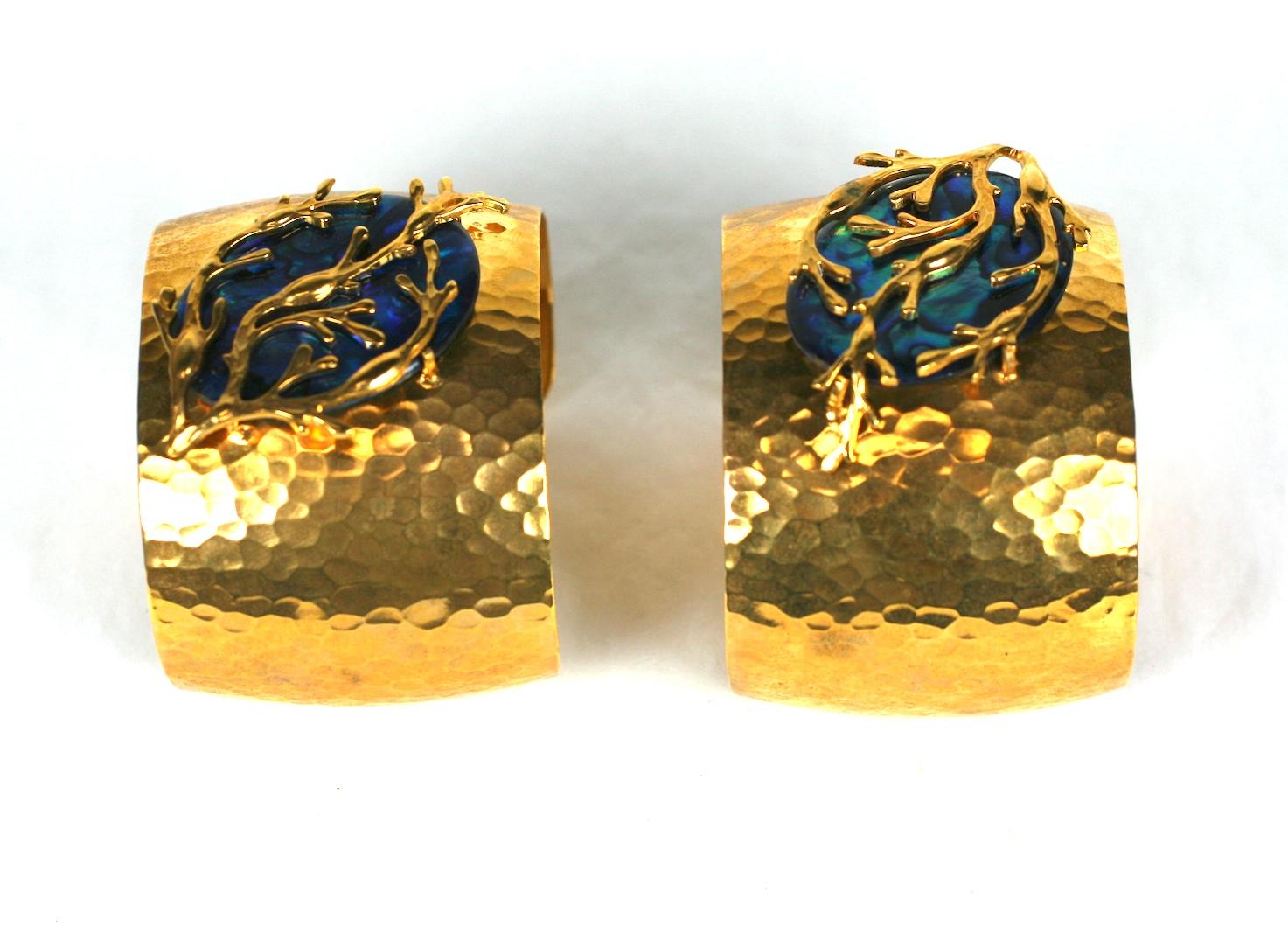 Mother of Pearl Seaweed Cuffs, MWLC In New Condition For Sale In New York, NY