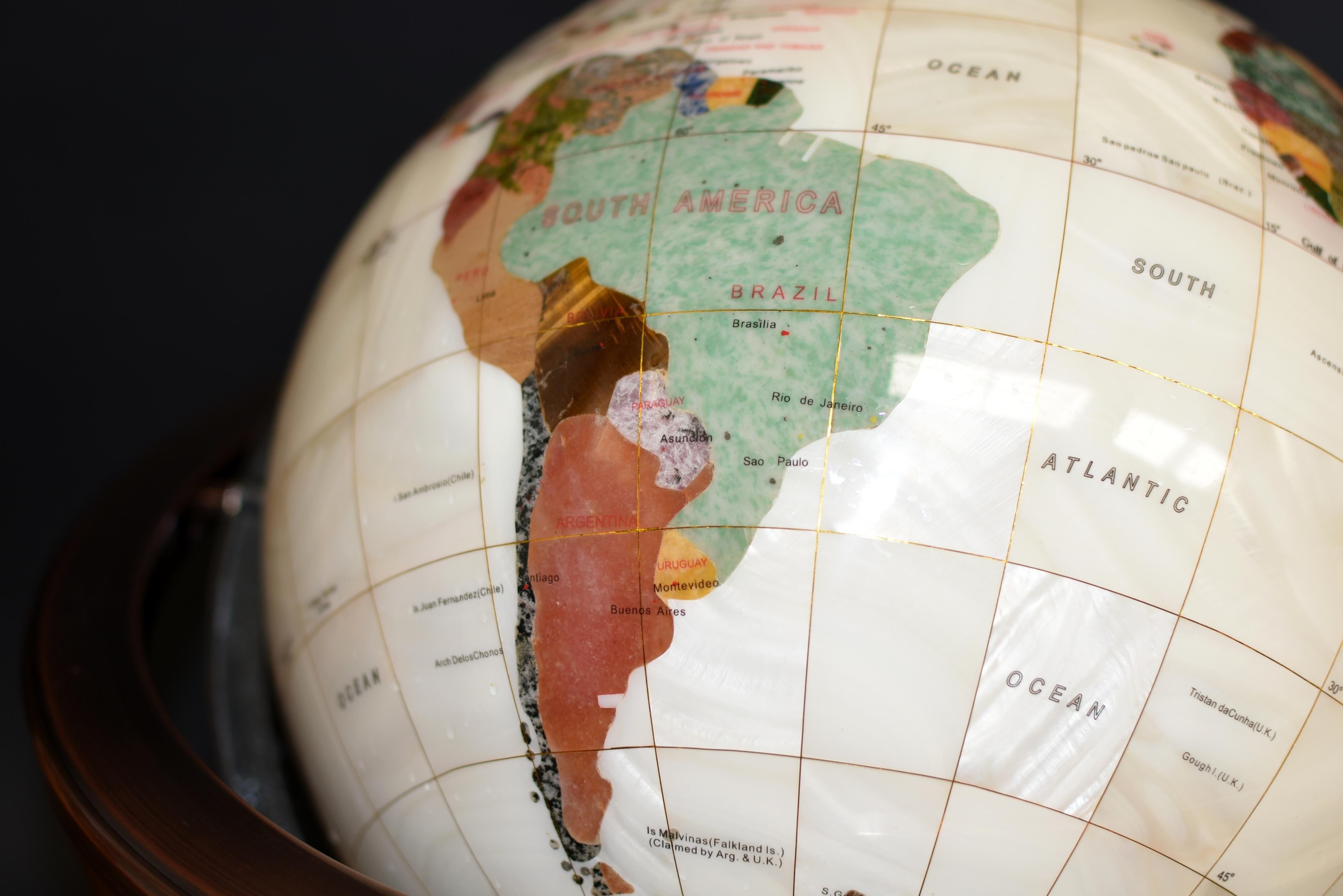 Mother of Pearl Semi-Precious Gemstone Globe 19