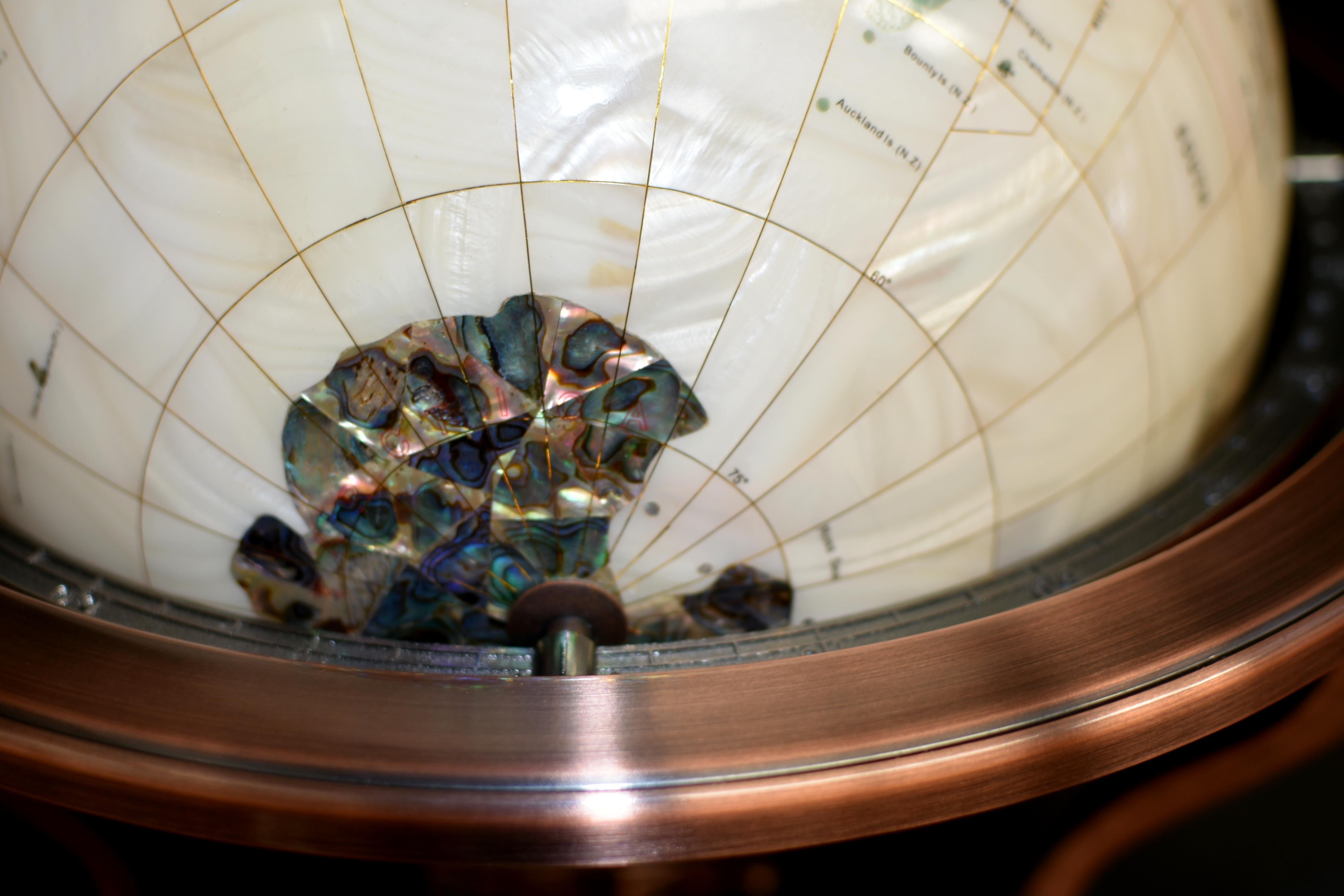 Mother of Pearl Semi-Precious Gemstone Globe 19