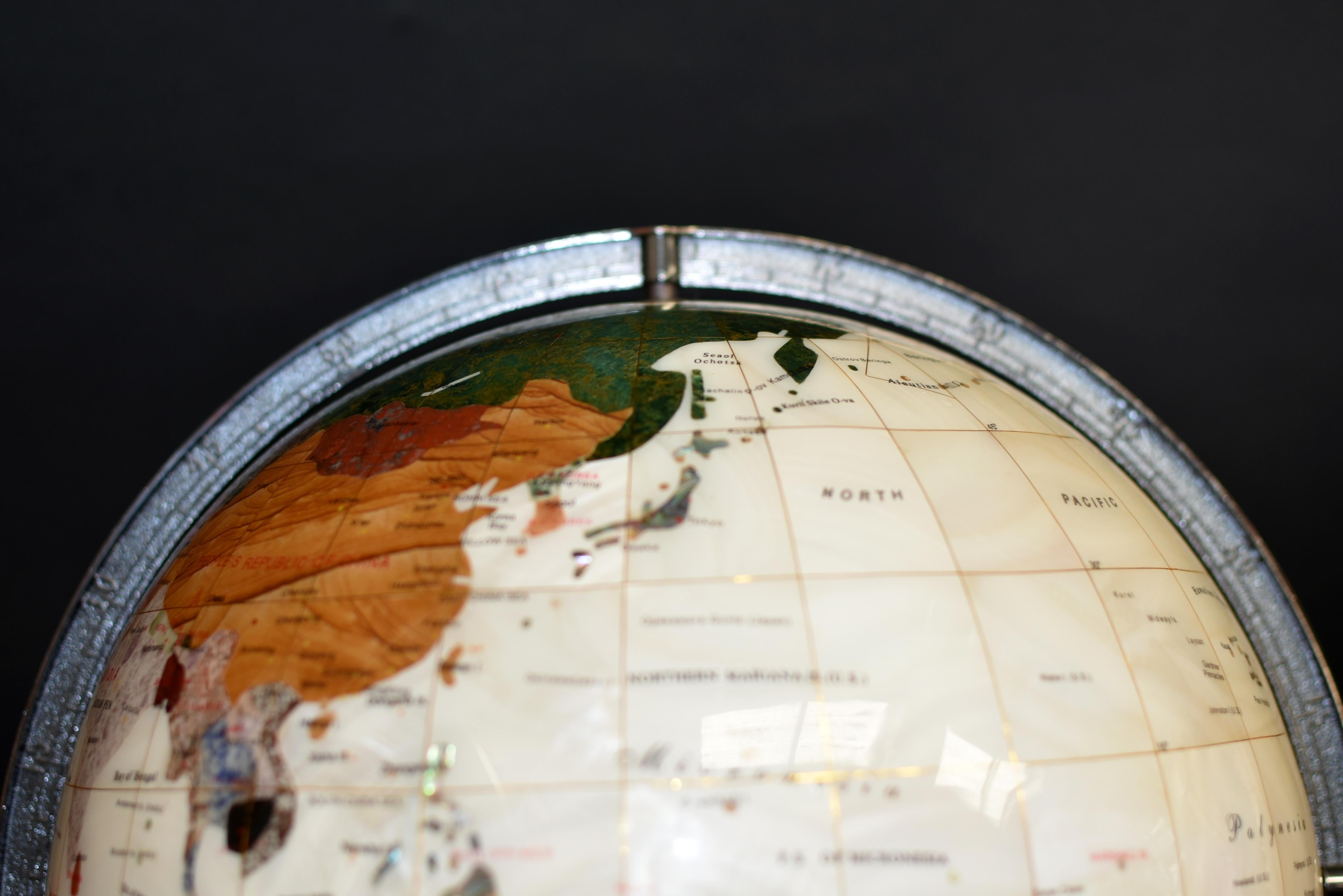 Mother of Pearl Semi-Precious Gemstone Globe 19