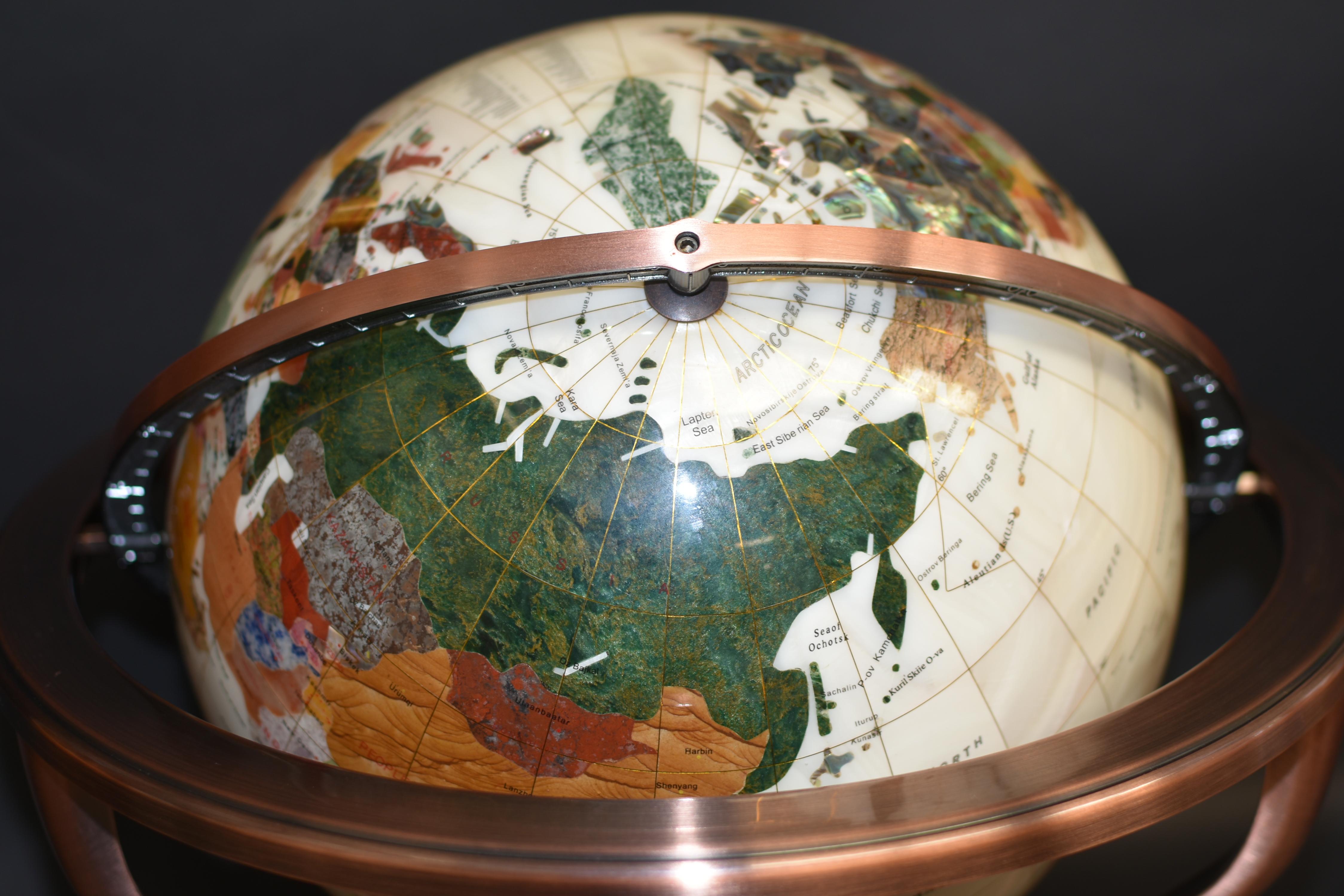Mother of Pearl Semi-Precious Gemstone Globe 19