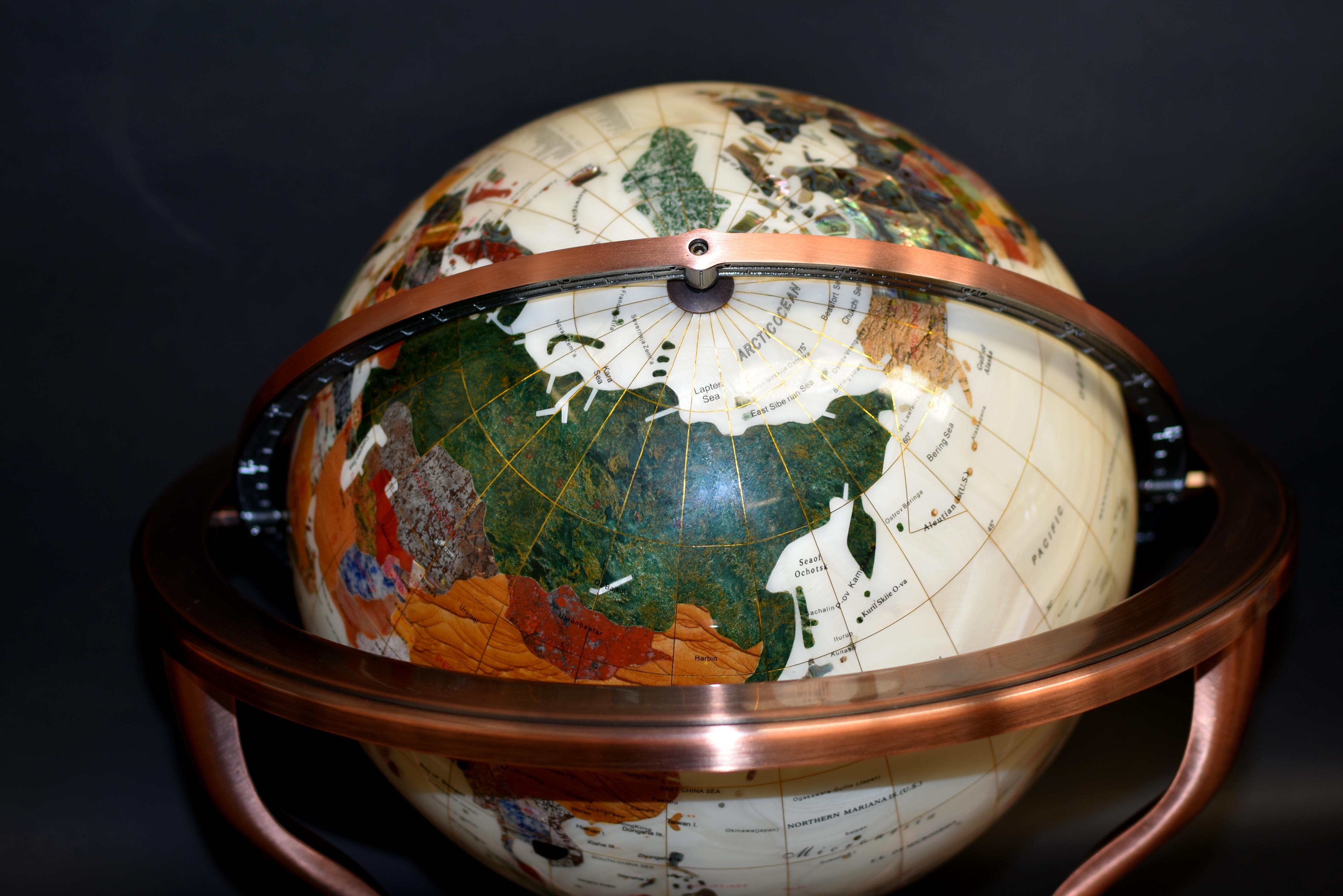 Mother of Pearl Semi-Precious Gemstone Globe 19