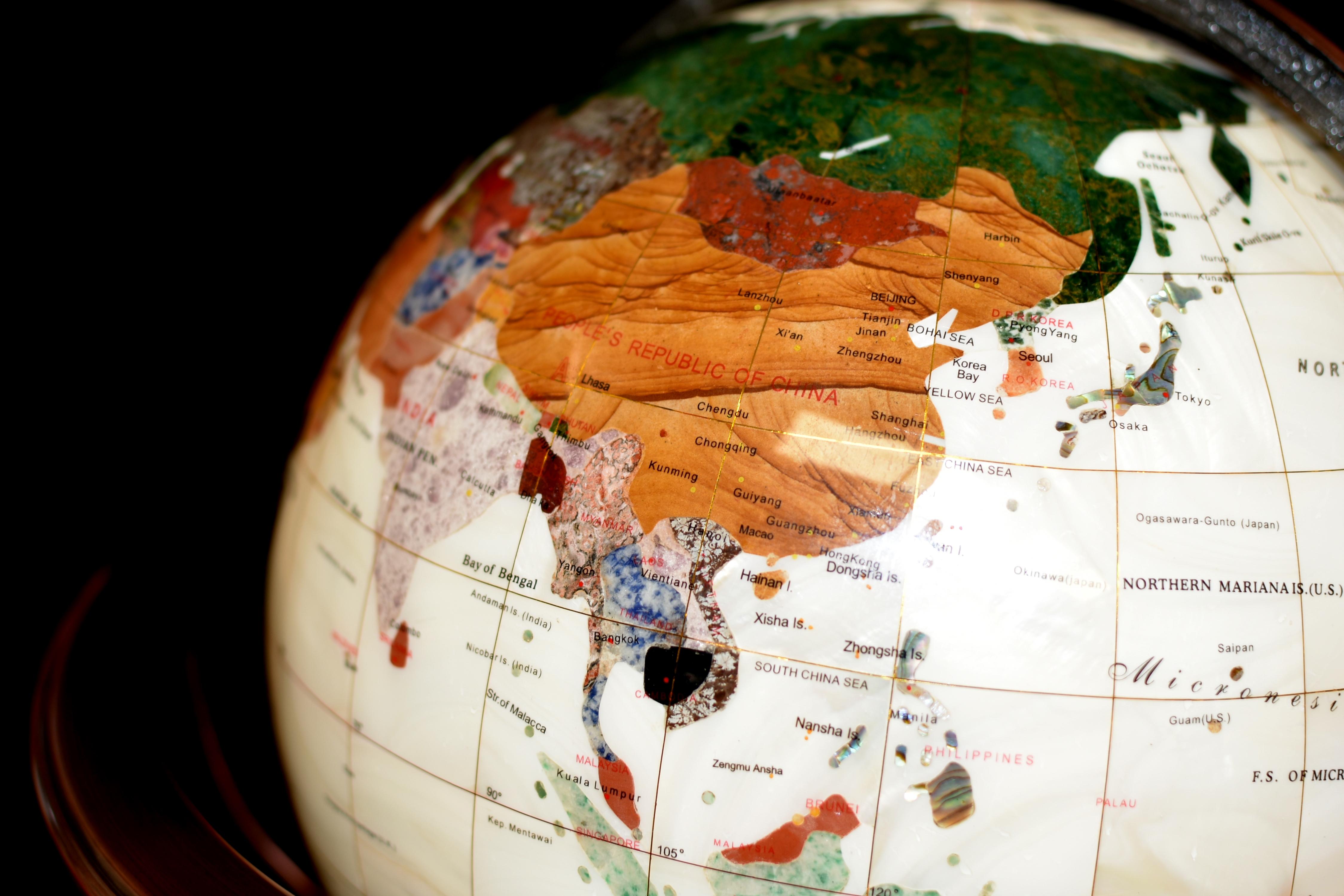 mother of pearl gemstone globe
