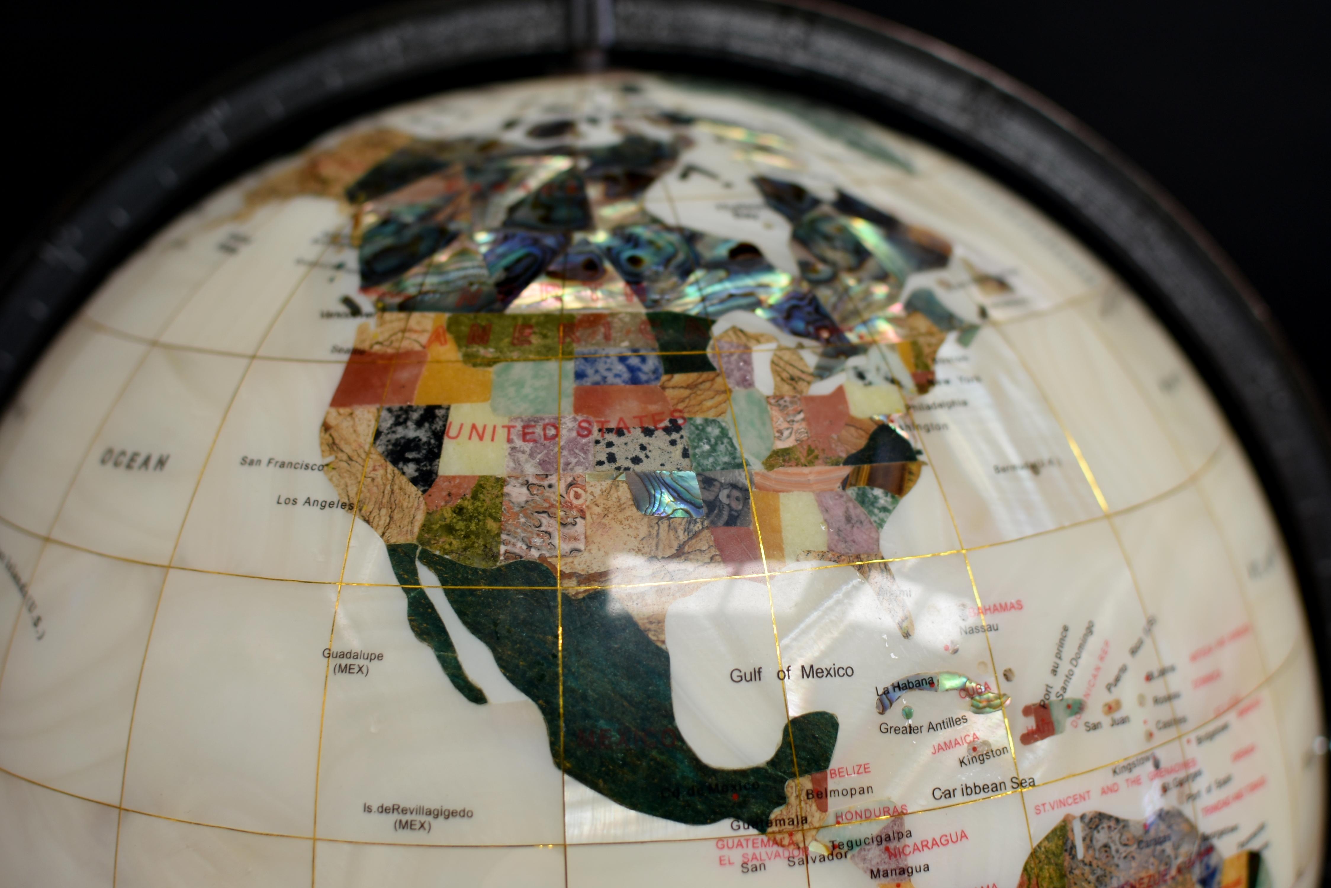 Mother of Pearl Semi-Precious Gemstone Globe 19