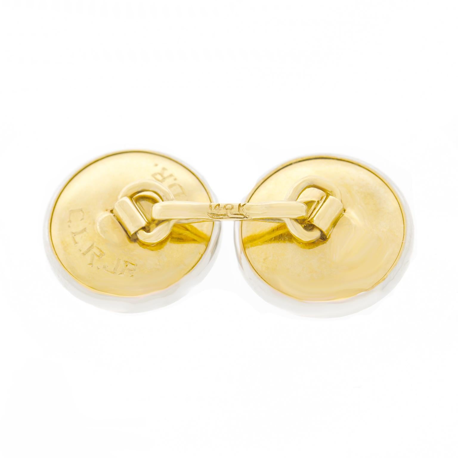 Mother-of-Pearl Set Gold Cufflink and Stud Set 1