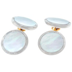 Mother-of-Pearl Set Gold Cufflink and Stud Set