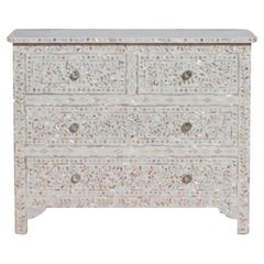 Mother of Pearl Snowy Floral Chest of Drawer