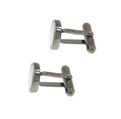 Boutons de manchette en argent sterling et nacre fabriqués à la main en Italie