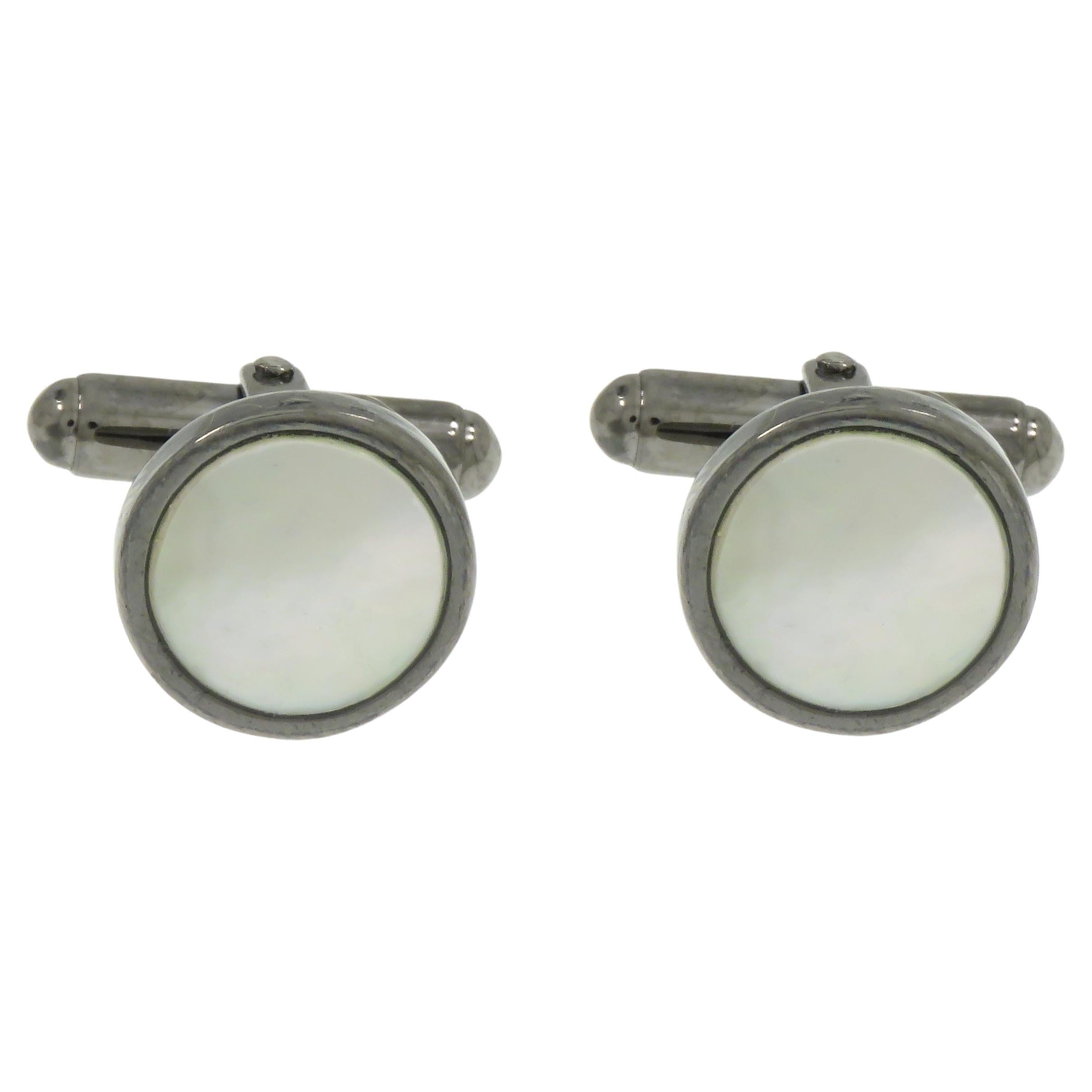 Mother-of-Pearl Sterling Silver Cufflinks Handcrafted in Italy