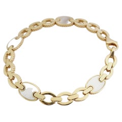 Mother of Pearl Yellow Gold Link Bracelet