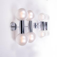 1 (of 2) Pair of Motoko Ishii Pearl Sputnik Wall Sconces Glass & Chrome by Staff