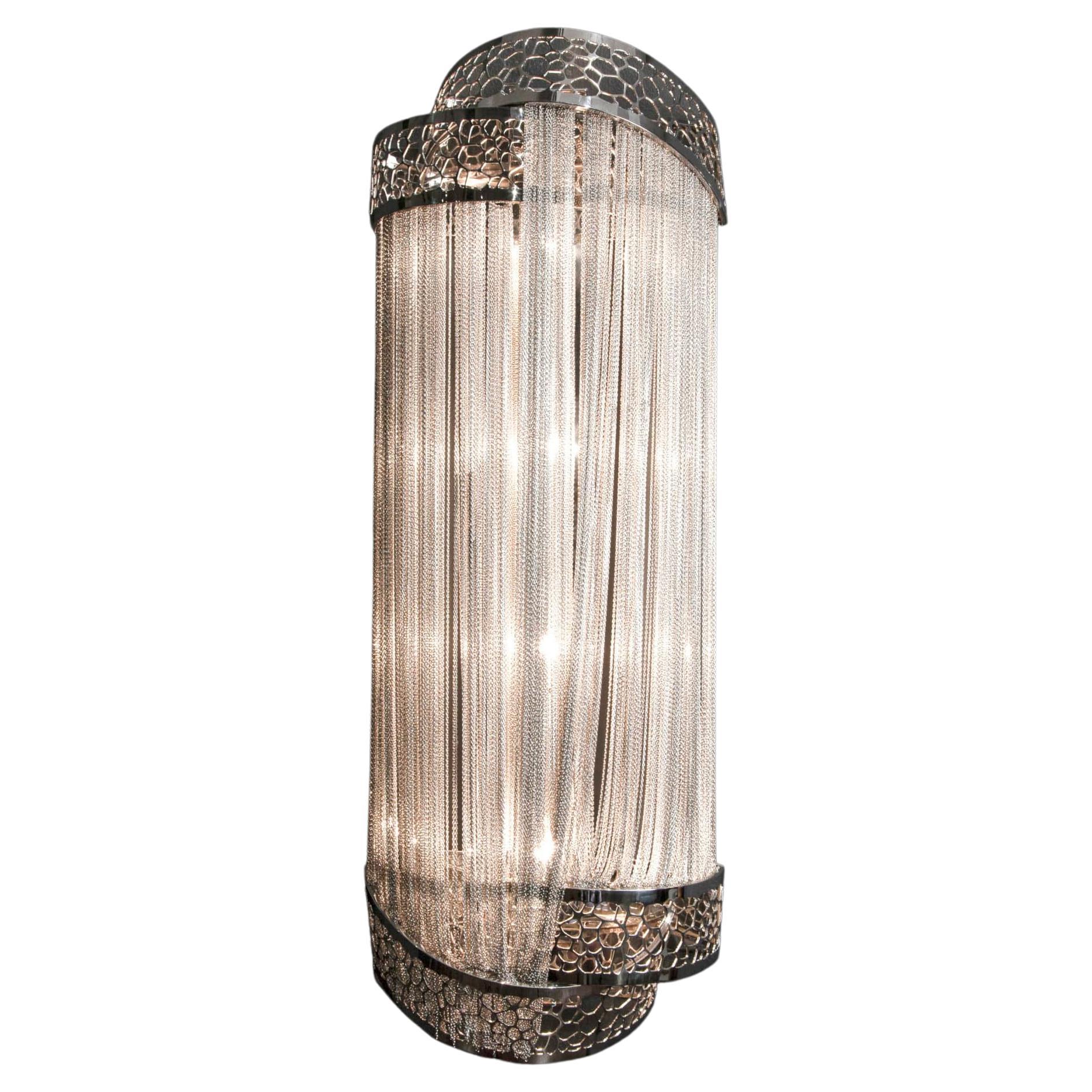Mother Sconce: Elegant, Draped Sconce in Stainless Steel Large For Sale