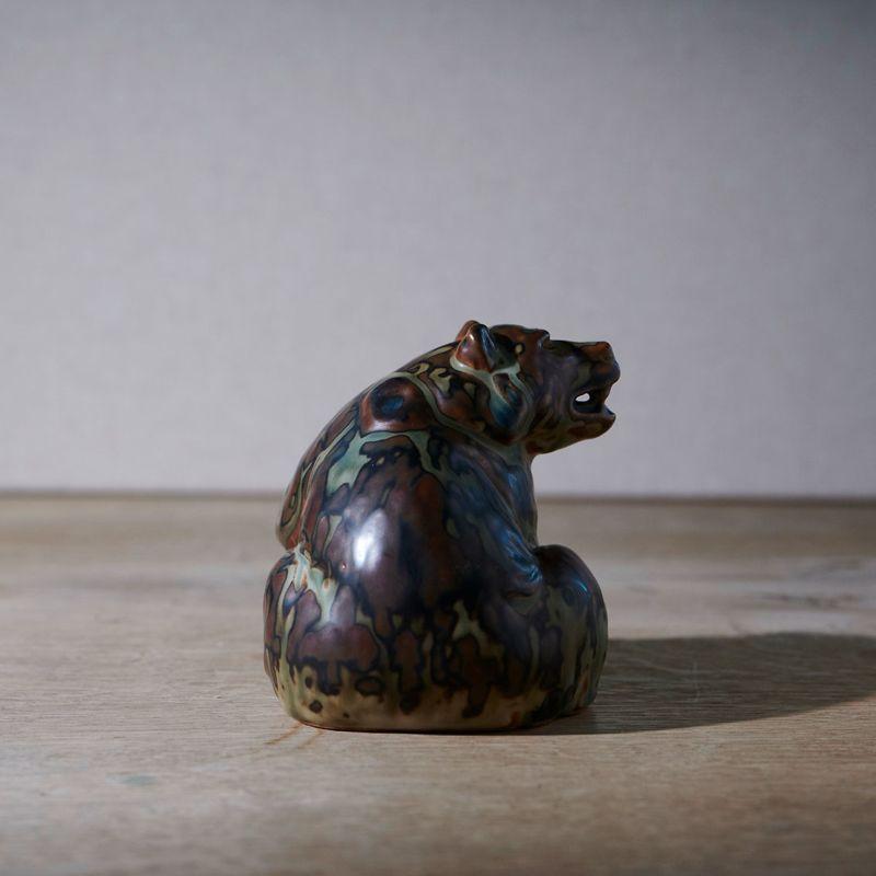 Mid-20th Century Mother with Baby Bear Figure in Ceramic by Knud Kyhn For Sale