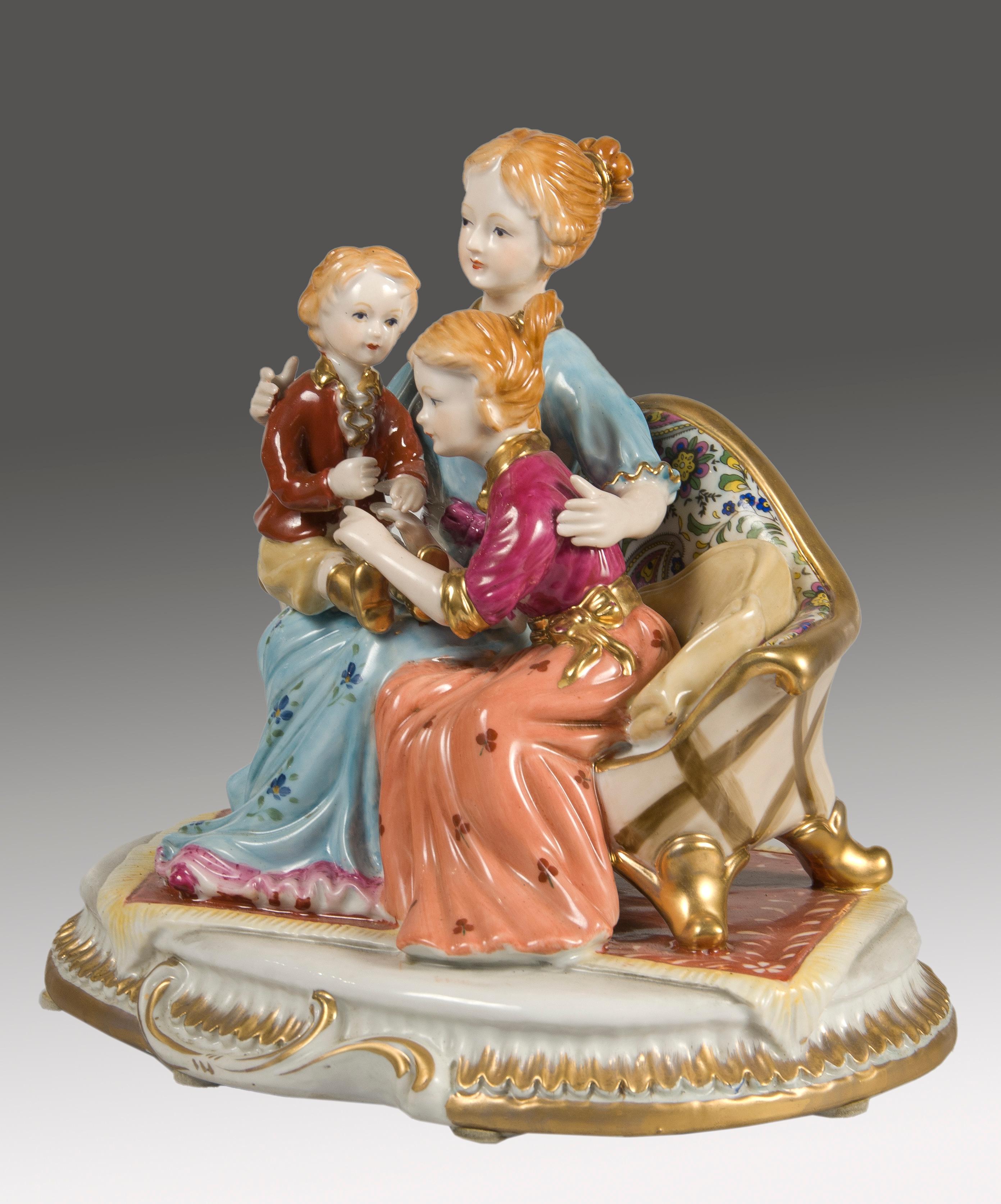 Other Mother with Children, Porcelain, 20th Century