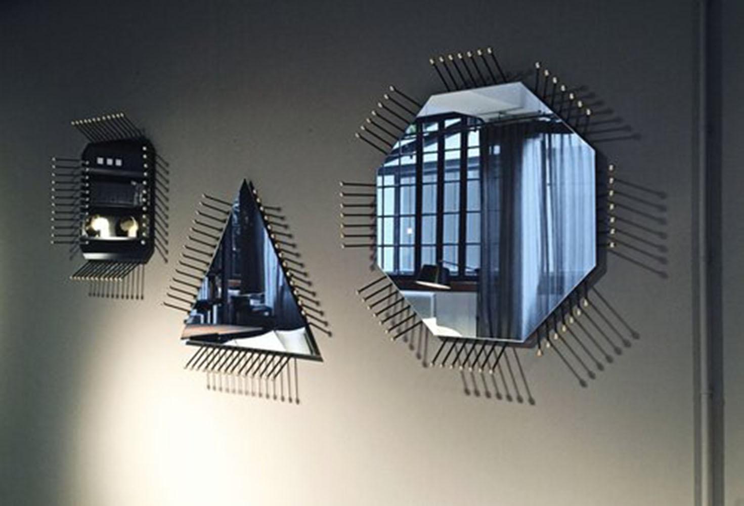 Portuguese Motherboard Triangle Mirror by David & Nicolas for Collection Particuliere For Sale