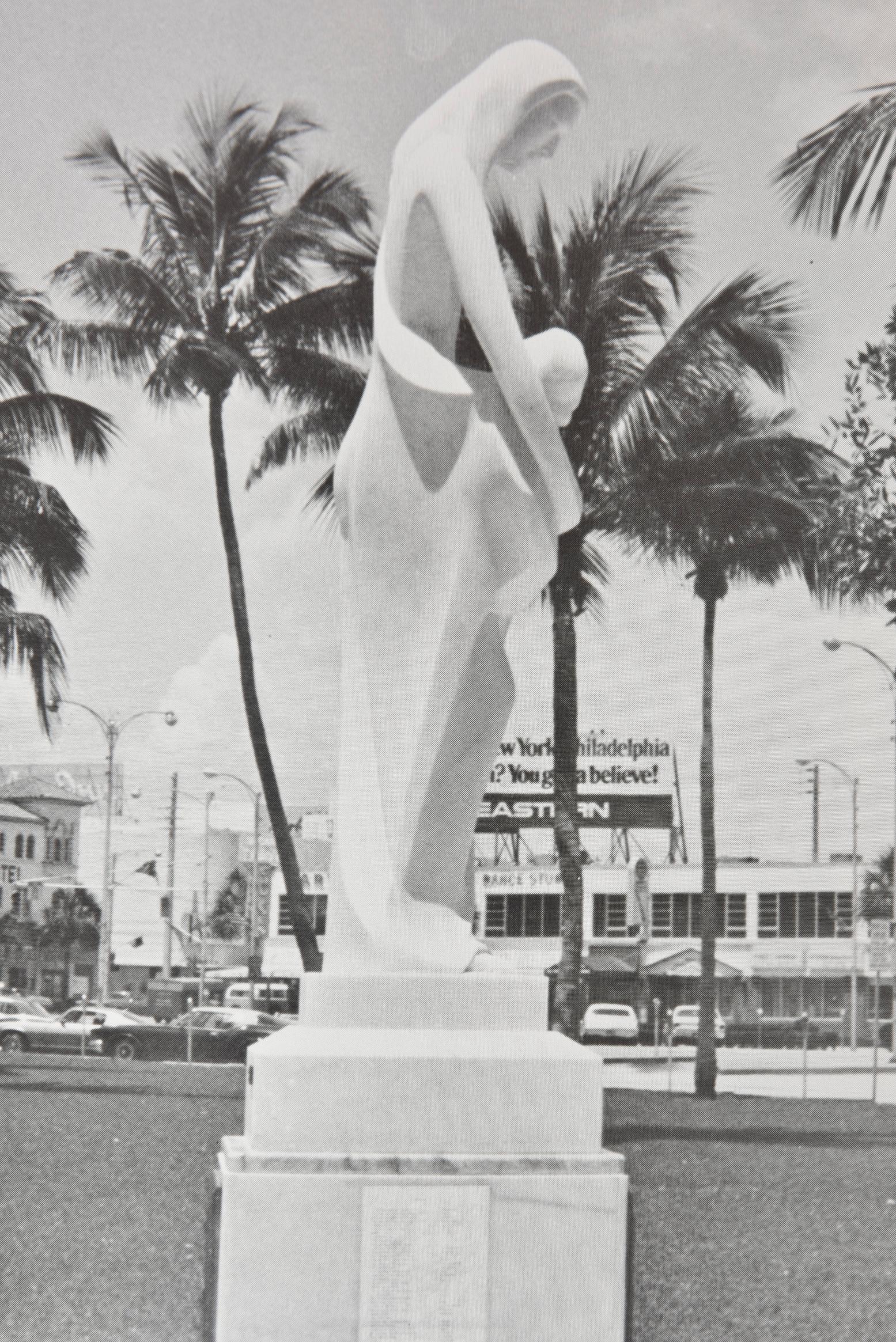 Motherhood Marble Sculpture by Enzo Gallo of Mother Embracing Child In Fair Condition For Sale In Miami Beach, FL