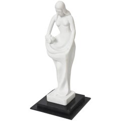 Motherhood Marble Sculpture by Enzo Gallo of Mother Embracing Child