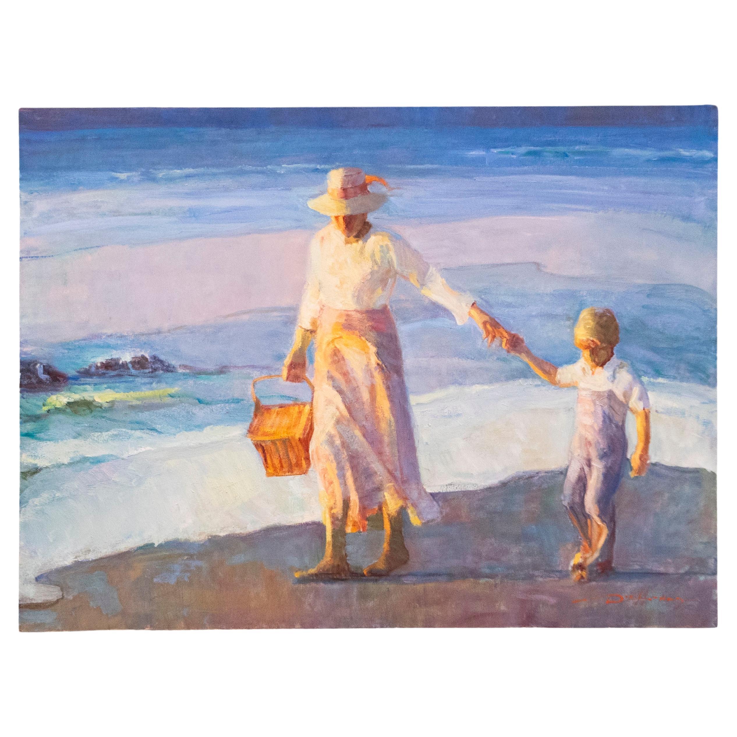 Mother's Joy by Don Hatfield, Original Contemporary American Beach Painting For Sale