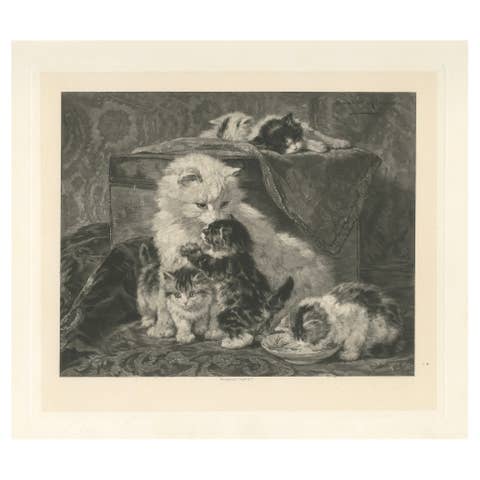 "Mother's Love" - Cats and Kittens by Henriette Ronner (1894)