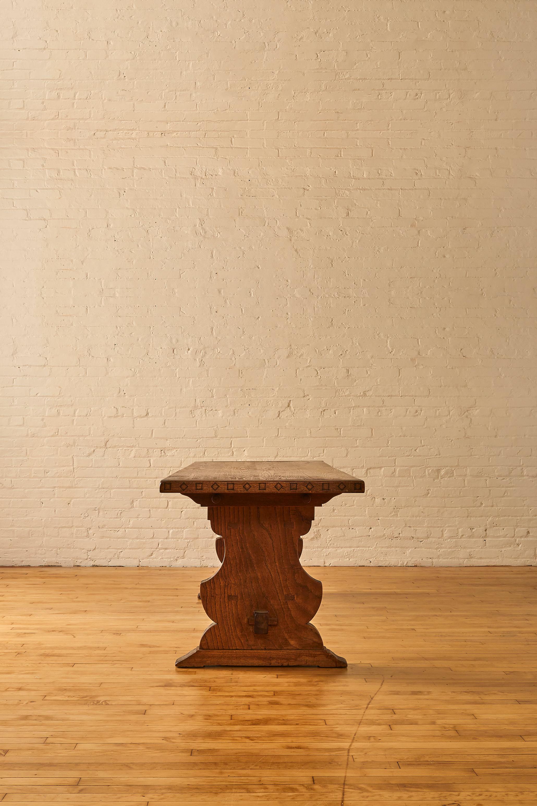French Motif Trestle Dining Table