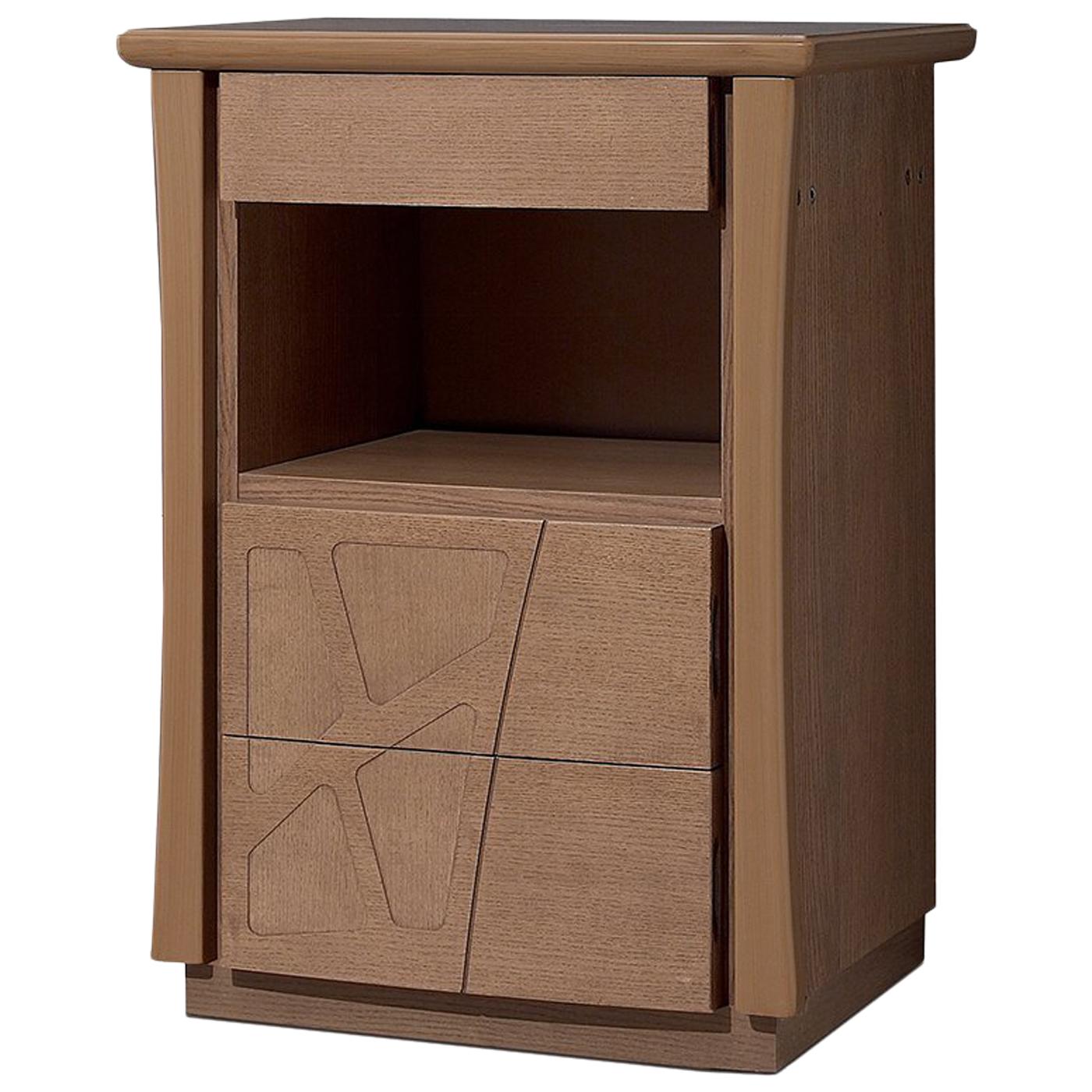 Motivi Three-Drawer Nightstand with Open Compartment