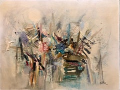Pintura al óleo expresionista abstracta modernista israelí