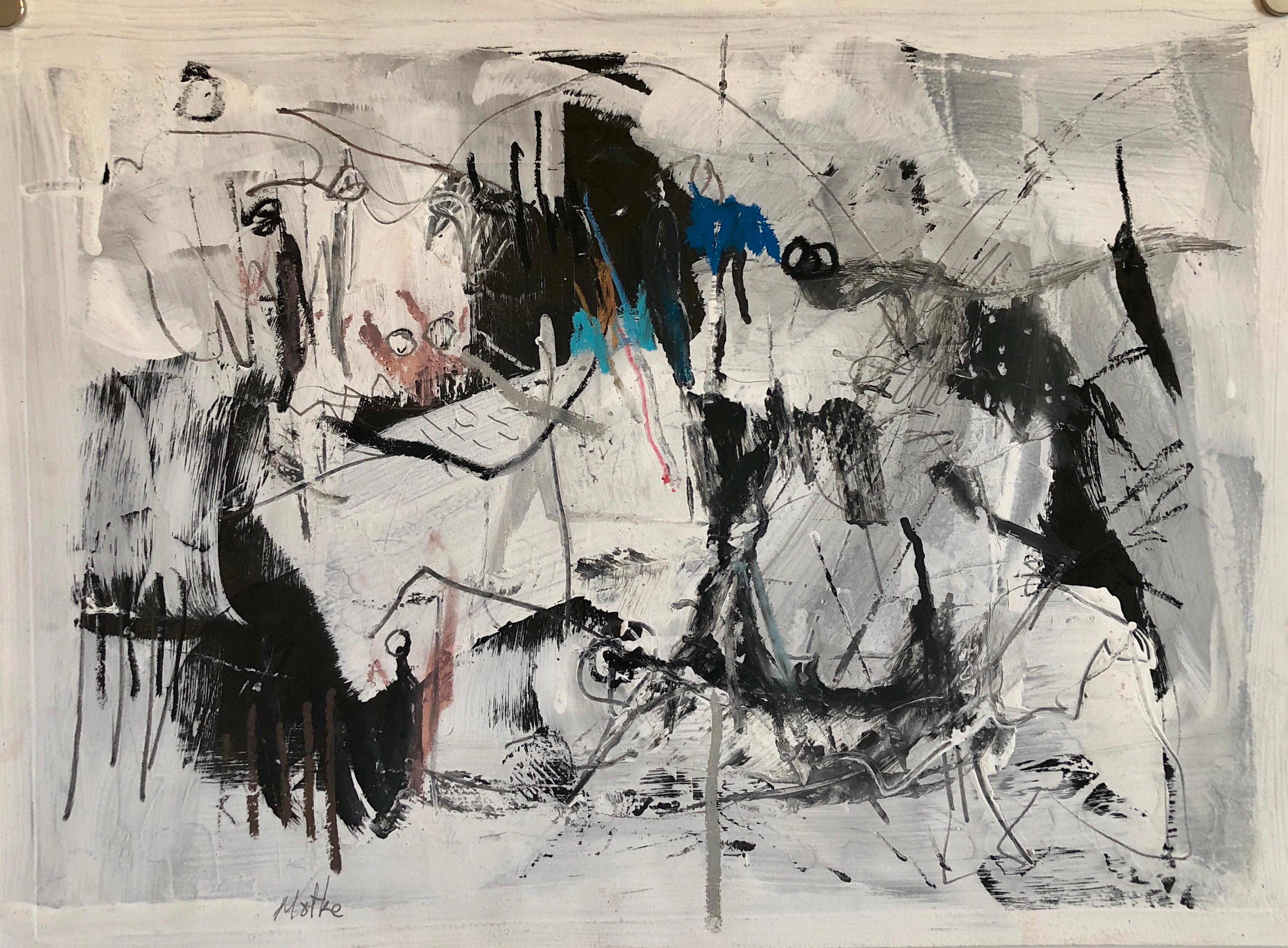 Artista israeliano Motke Blum Modernista Espressionista Astratto Pittura ad olio Bezalel