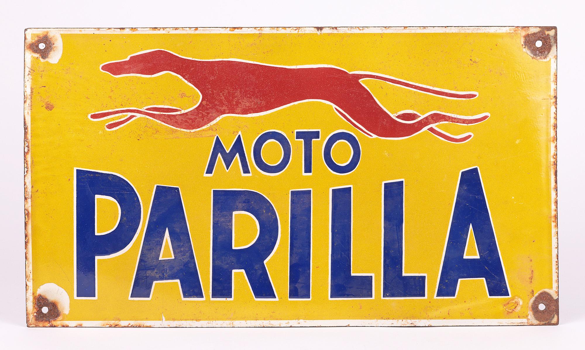 Moto Parilla Italian Mid-Century Motorcylce Enamel Sign 10