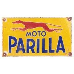 Moto Parilla Italian Mid-Century Motorcylce Enamel Sign