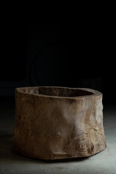 Motoguru, Japanese wabi sabi thick wood slab. live edge display stand, table leg