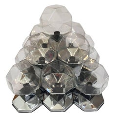 Motoko Ishii pour Staff, années 1970, extra large applique ou plafonnier modulaire