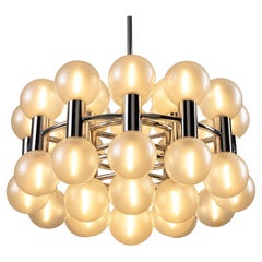 Motoko Ishii for Staff Leuchten Chandelier in Chrome with Glass Orbs