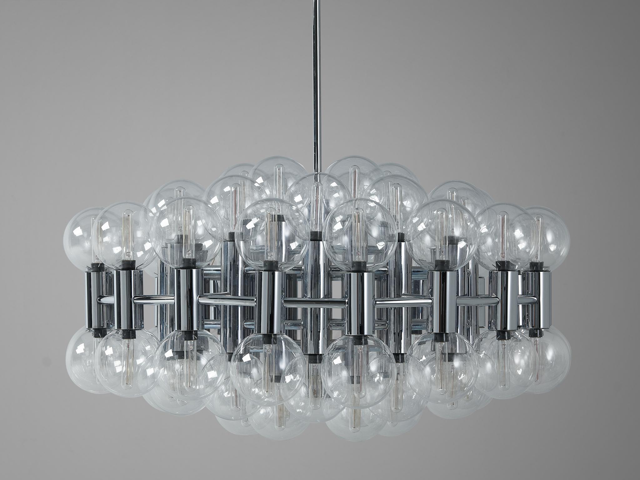  Motoko Ishii for Staff Leuchten Large Chandelier in Chrome with 72 Glass Orbs For Sale 6