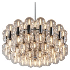 Retro  Motoko Ishii for Staff Leuchten Large Chandelier in Chrome with 72 Glass Orbs