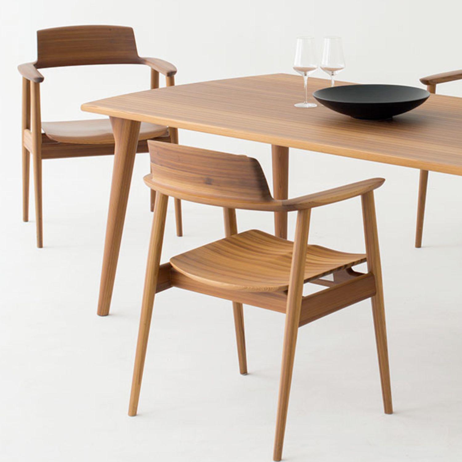 Motomi Kawakami 'Kisaragi' model KJ201 dining chair in Japanese Cedar for Hida.

For centuries, famed Hida artisans in Gifu prefecture have played a role in Japan's woodworking culture, crafting iconic bentwood furniture from sustainable local