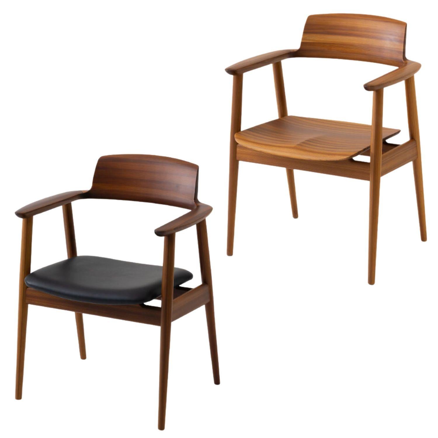Wood Motomi Kawakami 'Kisaragi' Model KJ201 Dining Chair in Japanese Cedar for Hida For Sale