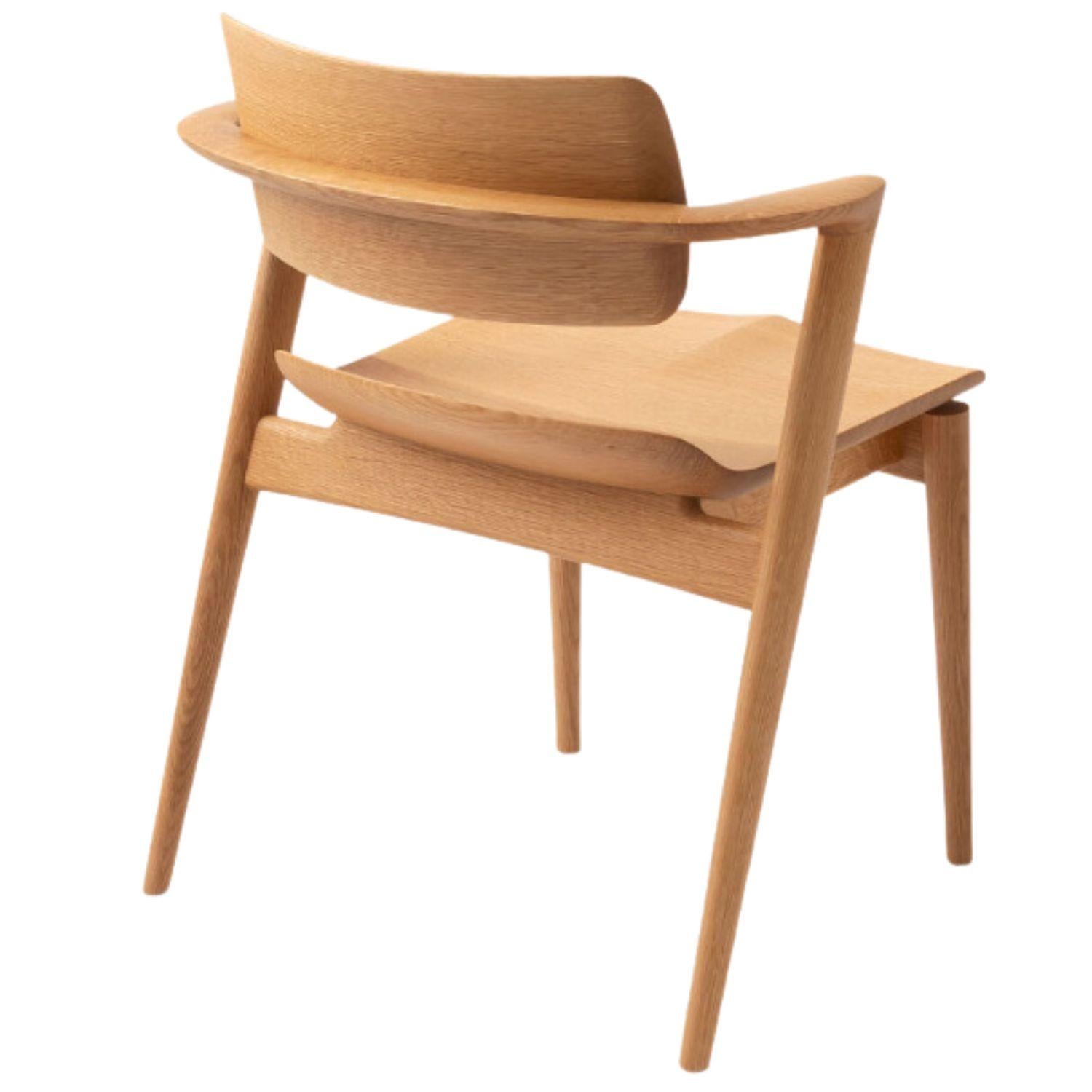 Motomi Kawakami 'Seoto-Ex KX250' Semi-Arm Chair in Beech & Upholstery for Hida For Sale 13