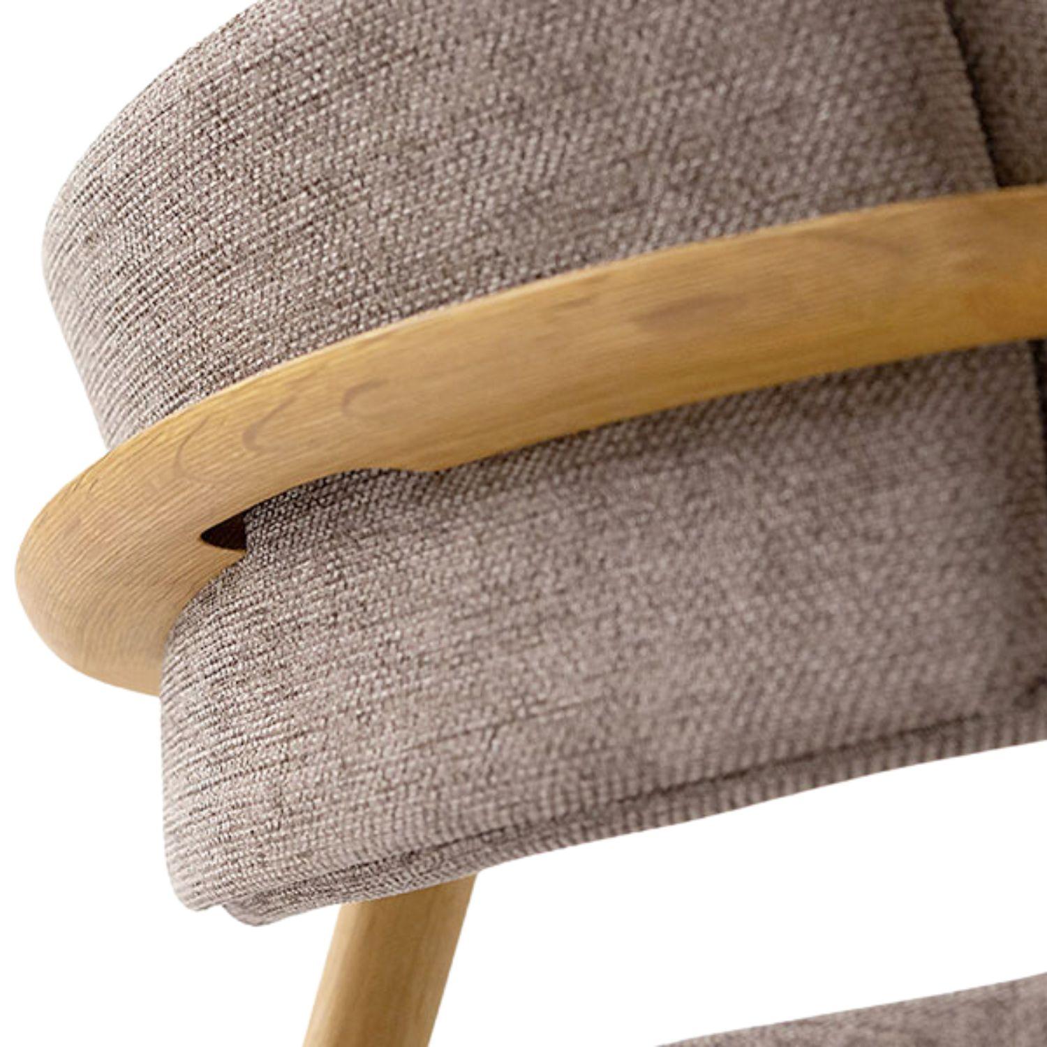 Carved Motomi Kawakami 'Seoto-Ex KX250' Semi-Arm Chair in Beech & Upholstery for Hida For Sale